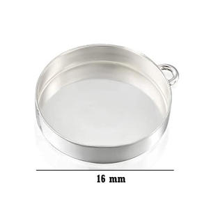 Charme En Gros Poids Léger Composants Vierges Montages Solide Lunette Ronde Tasse 925 En Argent Sterling Cadeau CLASSIQUE Plaine 16MM 1 Pcs - Product Image 1