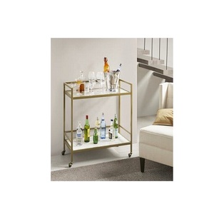 Superior Quality Glass and Metal Food Serving <b>Trolley</b> Customized Shape and Size Storage Cart <b>Trolley</b> <b>for</b> <b>Sale</b> - Product Image 5