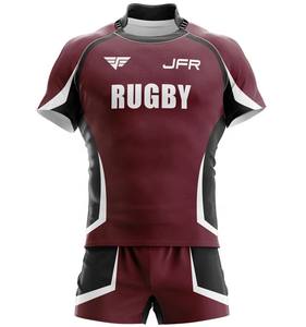 Conjuntos de uniformes de rugby personalizados 100% poliéster característica transpirable con logotipo de sublimación e impresión de números - Product Image 5