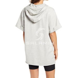 เสื้อฮู้ดโอเวอร์ไซส์ผ้าฟลีซแบบสวมหัว แขนยาว ล้างหน้า พร้อมปักโลโก้ตามสั่ง แฟชั่นใหม่ประจำปี 2022 สำหรับผู้หญิง - Product Image 4