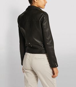 Chaqueta de motociclista Unisex, 100% cuero de oveja Real, cinturón y cierre de cremallera, disponible en todos los colores - Product Image 4
