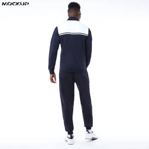 ชุดวอร์มสำหรับผู้ชาย โลโก้สั่งทำได้ ชุดกีฬาไนลอนสะท้อนแสง OEM ชุดลำลองคอวีแบบสวม - Product Image 6