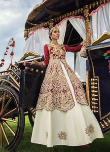 NEW--<b>BRIDAL</b>--HEAVY--<b>JACKET</b>---WITH LEHENGA DRESS--Embellished in crystal glass beads stone FULL OF DABKA--work for Wedding=2021-- - Product Image 2