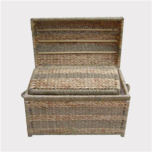 Panier à vêtements en osier naturel fait à la main panier de rangement multifonctionnel en plastique coton tissu fer cuisine utilisation en gros - Product Image 4