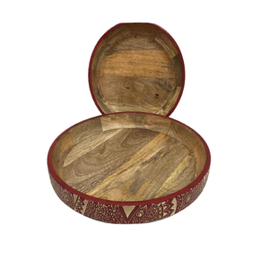 Juego de dos platos para servir aperitivos de diferentes tamaños en forma redonda de madera plato para servir alimentos para uso en bodas - Product Image 5