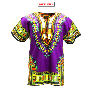 เสื้อดาชิกิ CRAFTSHUB ลายพิมพ์แอฟริกันดั้งเดิม ผ้าฝ้าย 100% ระบายอากาศได้ดี น้ำหนักเบา แขนสั้น ทรงปกติ ใส่ได้ทั้งชายและหญิง - Product Image 1