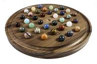 Solitaire en bois fait main de haute qualité avec des billes de verre, fabricant et exportateur de jeux de société