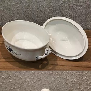 Exquis 2L Grand Blanc En Céramique Florale Soupière Soupe Bol - Product Image 3