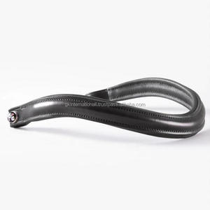 Banda de cuero negro con forma curvada para cejas de caballo, relleno de vaca suave en el interior, completamente cosido en todos los tamaños, precio al por mayor - Product Image 3