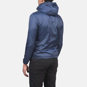 Blouson bombardier en Satin pour hommes, manches longues, bleu, avec capuche, de haute qualité, livraison gratuite - Product Image 5