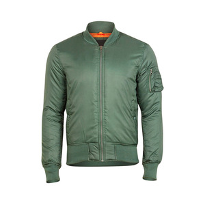 Wholesale Custom Men's Thin Stand Collar Front Logo Polyester/Cotton <b>Canvas</b> Fabric Bomber <b>Jacket</b> - Product Image 5