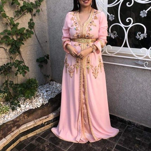 NEW EVENING CAFTAN DRESS WITH COLORFUL EMBROIDERY of DABKA, CRYSTAL GLASS BEADS,GLASS STONE WORK for PARTY-WEAR @ 2022 - Product Image 1