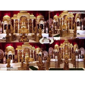 Grand Shiv-escenario para bodas, escenario tradicional de Tamil, para decoración de escenario, con el tema del templo diestro, para bodas hindúes - Product Image 1