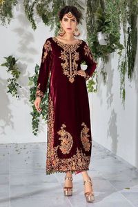 --DESIGNER- BEAUTIFUL HEAVY--EMBROIDERY on LONG KAMEEZ, PANT DRESS WITH BEAUTIFUL HAND ZARDOZI WORK---for Party/ DAILY BASE=2021 - Product Image 2