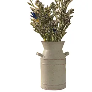 Rustic Flower Vases for Centerpieces, Small Farmhouse Galvanized Milk can with Handle for Bathroom Decor @wholesale price