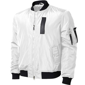 Slim diseño personalizado de los hombres de blanco bombardero chaqueta en Pakistán Sialkot - Product Image 1