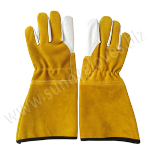 Guantes de soldadura TIG de cuero de vaca de primera calidad, resistentes, hechos a medida, muy vendidos. - Product Image 2