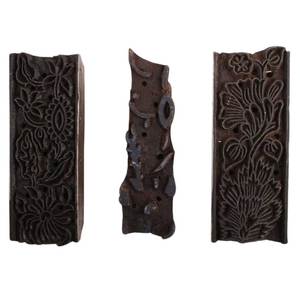 In ấn bằng gỗ khối Craft Brown dệt Saree vải <span class=keywords><strong>canvas</strong></span> tem Ấn Độ trực tuyến thiết kế mới giá rẻ giá - Product Image 1