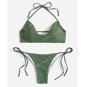 Maillot de bain d'été sexy de luxe pour femmes Bikini licou à cordon imprimé de logo personnalisé pour adultes - Product Image 1