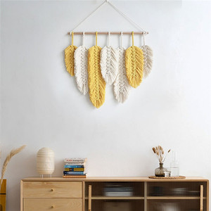 W10079 <span class=keywords><strong>Plume</strong></span> macramé tenture murale décoration murale Crochet coton <span class=keywords><strong>chambre</strong></span> décor - Product Image 6