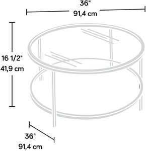 Modern Design Metal Coffee <b>Table</b> <b>Clear</b> Tempered Glass Top Multifunctional Powder Coated Frame Versatile Accent/Tea Center <b>Table</b> - Product Image 4
