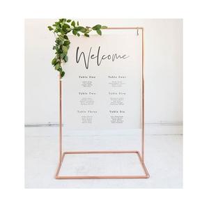 Support d'affichage moderne en métal pour mariage, décoration de jardin en extérieur, forme et logo personnalisables - Product Image 2