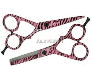 กรรไกรผอมบางผมพิมพ์ลายม้าลายแบบมืออาชีพเครื่องมือจัดแต่งทรงผมอเนกประสงค์ทำจากสเตนเลสอย่างยั่งยืนสำหรับช่างทำผม - Product Image 3