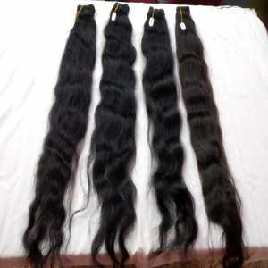 Extensions de cheveux indiens péruviens 100% vierges 9A faisceaux à double trame Extensions de cheveux humains en vrac de type cheveux raides d'exportation de pluie - Product Image 3