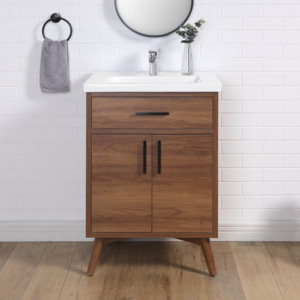 Meuble de salle de bain en bois MFC au design contemporain de petite taille et mobilier pour hôtel (livraison rapide et bon marché) - Product Image 1