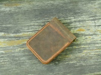 Cartera de Cuero Genuino Corta para Hombre, Impermeable, Minimalista, con Clip para Billetes, Regalo para Padrinos de Boda, Día del Padre