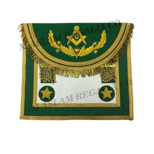 AASR Scottish Rite Master Mason Apron | Hand Embroidery Aprons | Tartan Fabric Half Circle Flap - Product Image 3