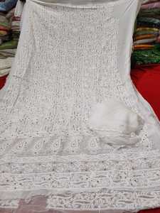 แต่งตัววัสดุ Biscose Georgette ด้านหน้า Jaal Super Fine Chikankari กับ Kaamdani ทำงานเต็มแขนกับ Duptta - Product Image 6