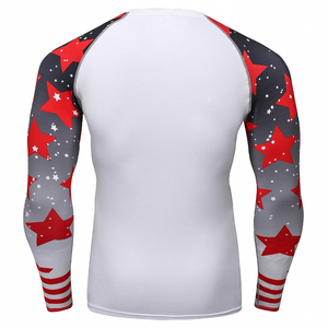 Venta superior Camisa de compresión para hombres Manga larga OEM En blanco UV Surf personalizado Impreso Rash Guards Tela sublimada para uso MMA - Product Image 3