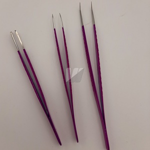 Pinzas de extensión de pestañas con forma de bota de acero sostenible japonés recubierto de púrpura ángulo de 45 grados profesional para uso de pestañas - Product Image 3