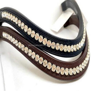 Banda multicolor de cuero para cejas, banda de cuero genuino con cristales, color marrón o negro, con tallas personalizadas, hermoso y elegante - Product Image 1