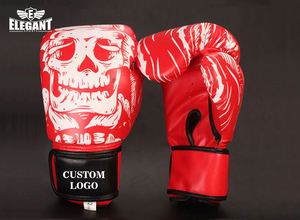 ถุงมือชกมวยหนังวัวสีดำขนาด8ออนซ์10ออนซ์ - Product Image 2