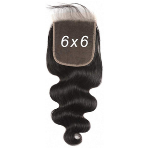 HAMDAAN IMPEX 6x6 fermetures de dentelle perruques de cheveux vierges indiens Remy avec HD doux soyeux styles de vague droite couleur noire naturelle inde - Product Image 1