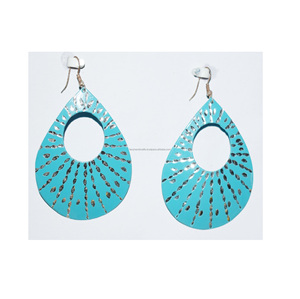 Wholesale Collection Gold <b>Earring</b> Brushed Matt Finish Drop Dangle <b>Earring</b> Party Wear bright color jewelry Metal Colorful <b>Earring</b> - Product Image 6