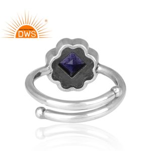 Bague en pierre précieuse Iolite naturelle, argent sterling 925, nouvelle collection de fabrication de bijoux au Design ethnique - Product Image 4