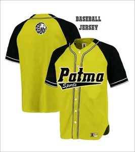 Trending High Quality Low Price 100% polyester blank design custom sublimation baseball jerseys with botton
