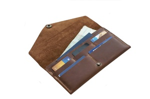<span class=keywords><strong>Portafoglio</strong></span> da viaggio Vintage in <span class=keywords><strong>pelle</strong></span> marrone per uomo donna con tasca piatta - Product Image 2