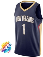 Williamson # 1 Camiseta de Baloncesto de Nueva Orleans - Antibacteriana, de Secado Rápido, Transpirable, Tallas Grandes Unisex para Adultos, Tallas S-XXXL, Gris