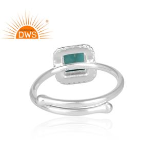 Arizona แหวนพลอยเทอร์ควอยซ์เครื่องประดับเงินแท้925แหวนปรับผู้ค้าส่ง - Product Image 4