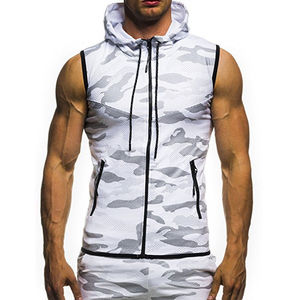 Sweat à capuche sans manches, personnalisé, pour hommes, Style fermeture éclair - Product Image 3