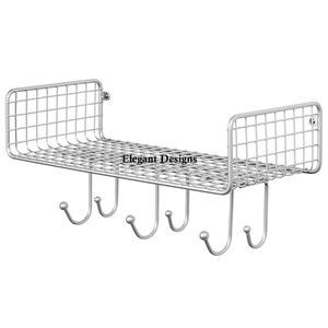 Luxury Designer Two-Tier Silver Finished Wall Mounted <b>Basket</b> Indian Stylish <b>Storage</b> Kitchen Best Wholesale Wall <b>Hanging</b> <b>Basket</b> - Product Image 2