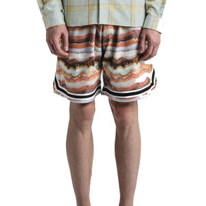 Short de basket-ball rétro classique pour homme avec motif solide imprimé OEM ODM Service Style rétro Impression par sublimation - Product Image 3