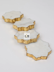 Đế Lót Ly Star Marble Cho Bộ Đồ Ăn, Đế Lót Ly Cong Viền Vàng Đá Cẩm Thạch Thời Thượng Mới - Product Image 4