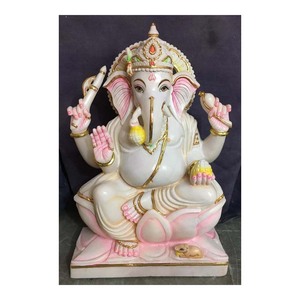 Escultura de mármol de calidad antigua de la India, God Ganesh, para recuerdo - Product Image 1