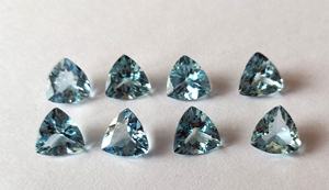 Aigue-marine en forme de tricinière, aigue-marine de Type Santa Maria, 6 mm à 8mm, qualité supérieure - Product Image 3