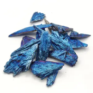 Wholesale Titanium aura kyanite rough kyanite crystals healing stones Fine Quality blue kyanite rough gemstone